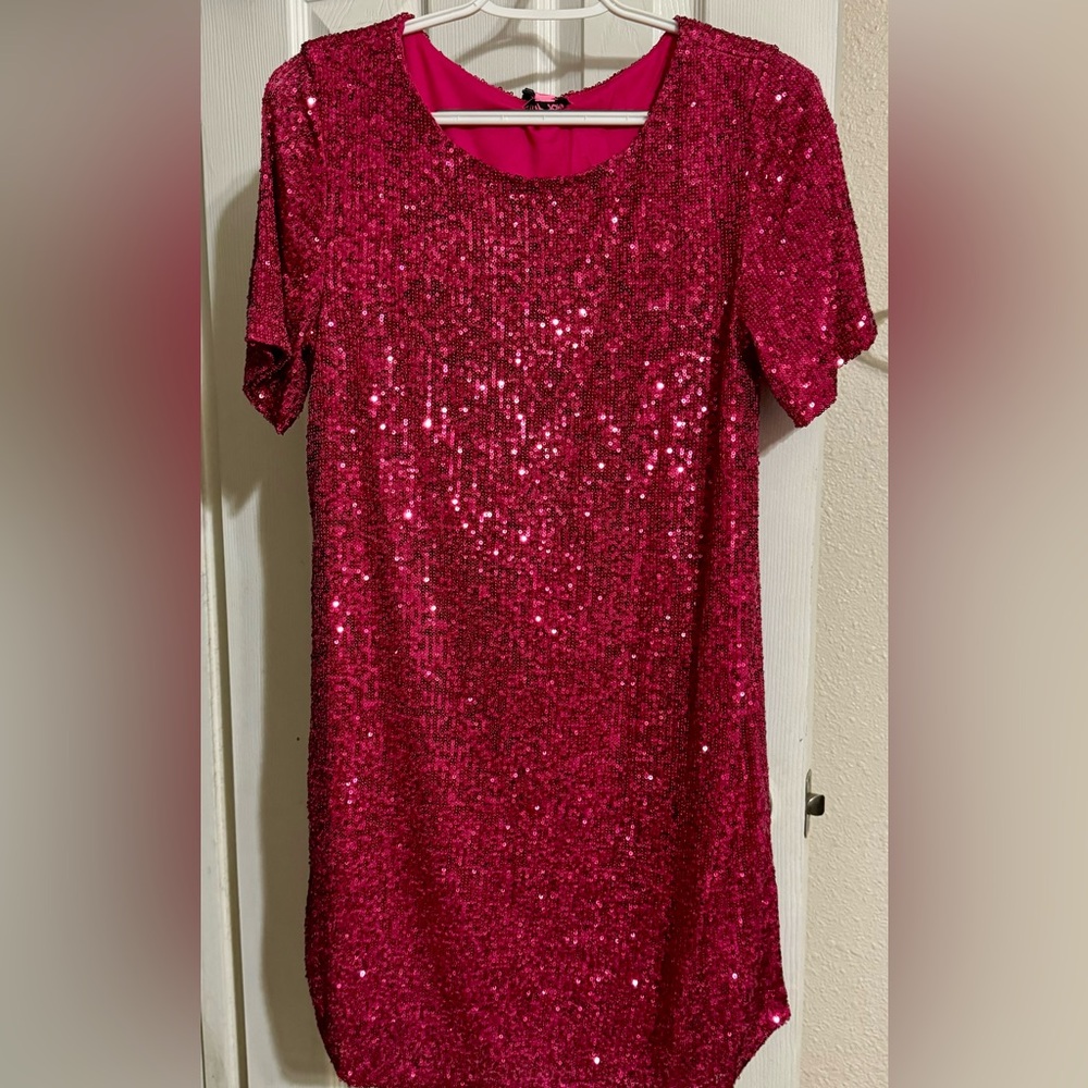 Pink sequins Betsey Johnson dress